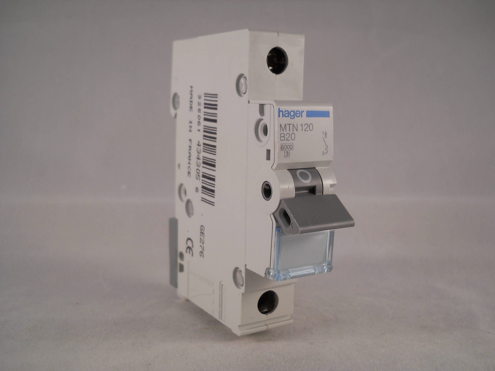 Hager MCB 20 Amp Single Pole Circuit Breaker Type B 20A B20 MTN120
