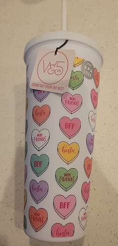 Nuovo West & 5th Valentine's Conversation Candy Hearts Tumbler con coperchio e paglia 24 once. - Foto 3 di 5