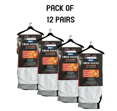 12 Pairs Mens Working Sock Ankle Socks Heel and Toe Protection Adults Size 6-11 - Picture 18 of 20