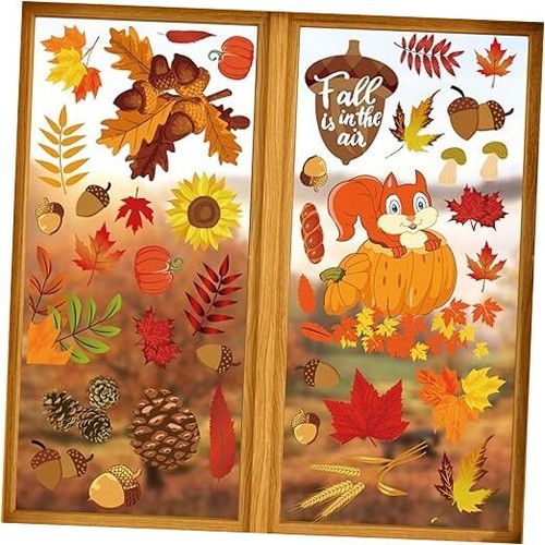 Fall Window Clings for Glass Thanksgiving Fall Thanksgiving Window Clings