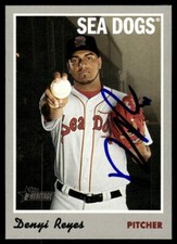2019 Topps Heritage Minors Denyi Reyes Portland Sea Dogs #55 Signed
