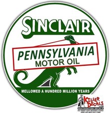 (SINC-9) 3" SINCLAIR MOTOR OIL LUBSTER OIL CAN GASOLINE GAS DECAL