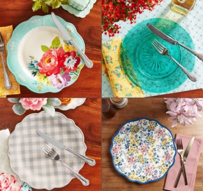 Pioneer Woman Dinner Plates Floral Designs Ceramic Corelle Teal Glass U  Pick New