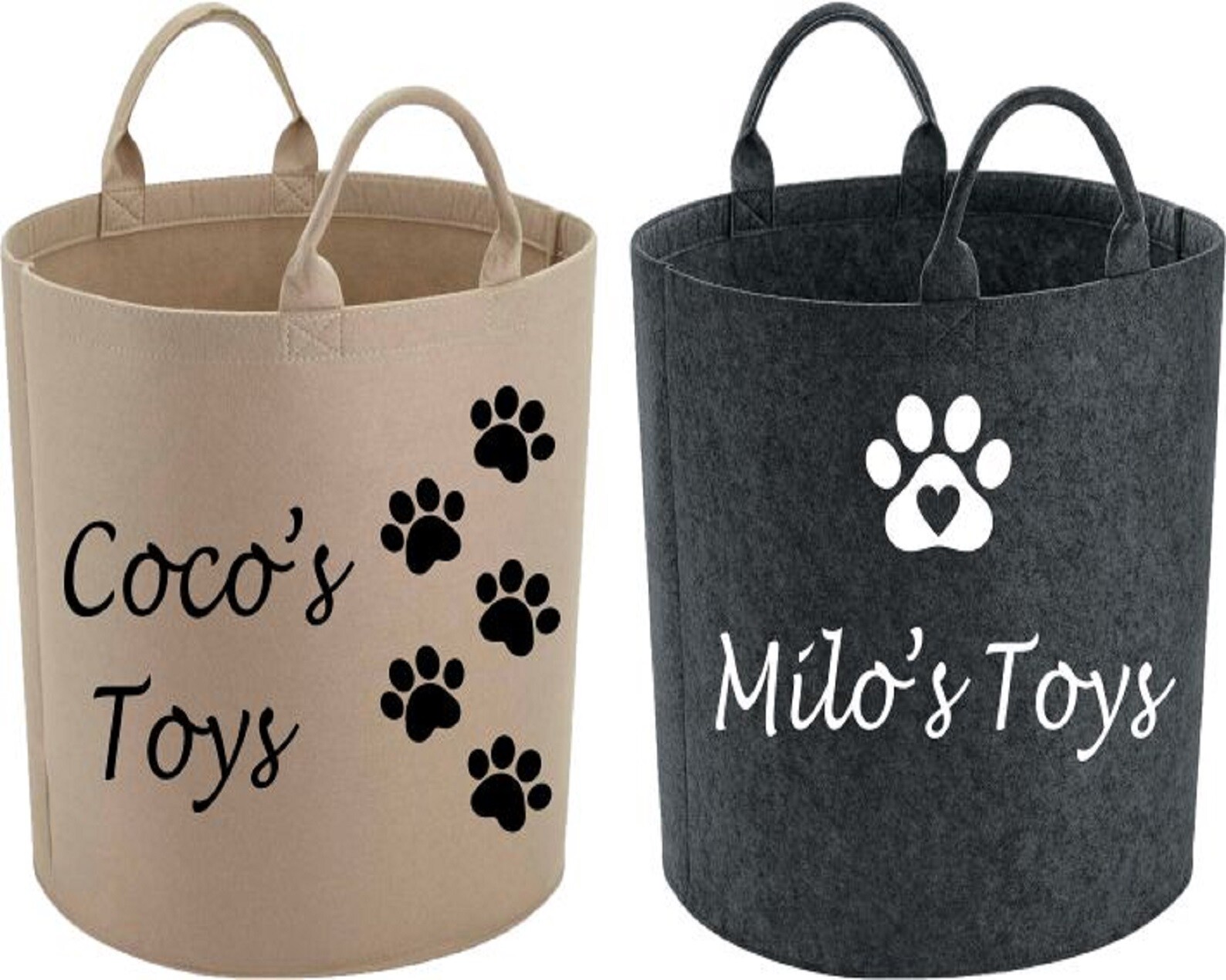 Personalised Pet Storage Toy Basket Dog Toys Basket Cat Toys Bag Pet Felt Trug eBay
