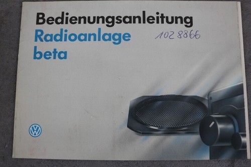 VW Radioanlage "beta" Bedienungsanleitung 1992 Betriebsanleitung