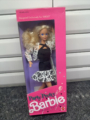 Barbie Party Pretty Fashion Doll Vtg 1990 Mattel #5955 Glamorous Lace Glitter - Picture 2 of 8