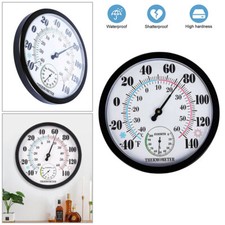 9.84'' Large Wall Hanging Thermometer Meter Indoor Outdoor Garden Home Offices