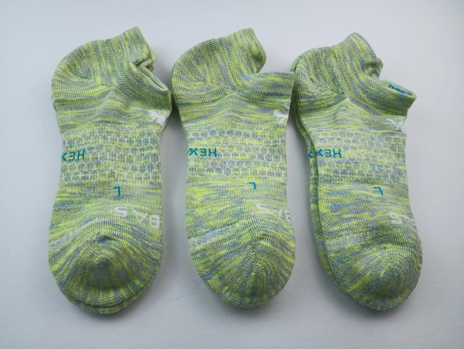 Bombas Hex-Tec Athletic Ankle Socks Lot Of 3 Pairs Size M (All Labeled Lefts)