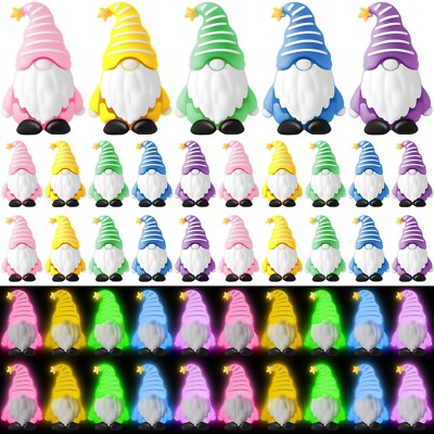 25 Pcs Luminous Mini Gnomes Easter Gifts Figurines Fairy Glow Garden in Dark ...