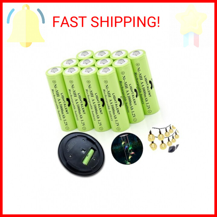 Ni-MH AA Rechargeable Batteries, Double A High Capacity 1.2V Pre-Charged for Gar-image