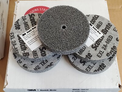 (Qty 5) 3M Scotch-Brite EXL 3  x 1/2  x 1/4  Unitized Deburring Wheel 2A Medium 