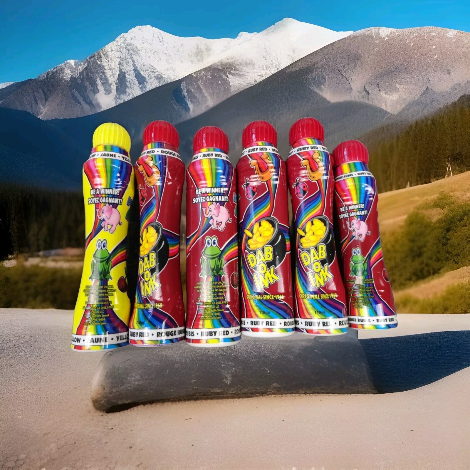 Bingo Markers Dab O Ink Red & Yellow 80 ml & 110 ml New & Used-image