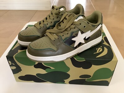 Authentic a bathing ape bape sk8 sta #4 olive men's US 9 new