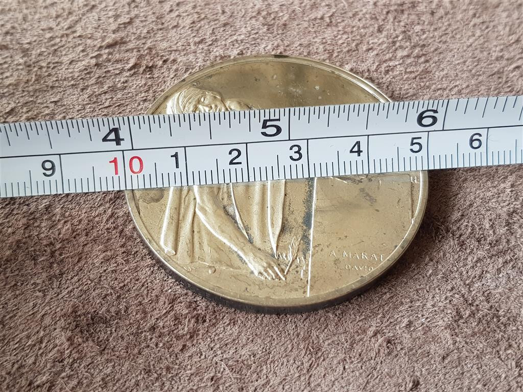 RARE French silver Medal coin The Death of Marat 1793 David plaque