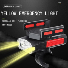 5in1 Bicycle Front Headlight, Horn, Phone Holder, USB Charger Waterproof 4000mAh
