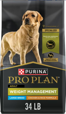 Purina Pro Plan Weight Management Chicken & Rice Formula Dry Dog Food, 34-lb
