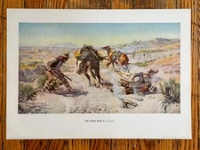 The Cinch Ring Charles M Russell Western Lithograph Art Print Cowboy VTG NOS