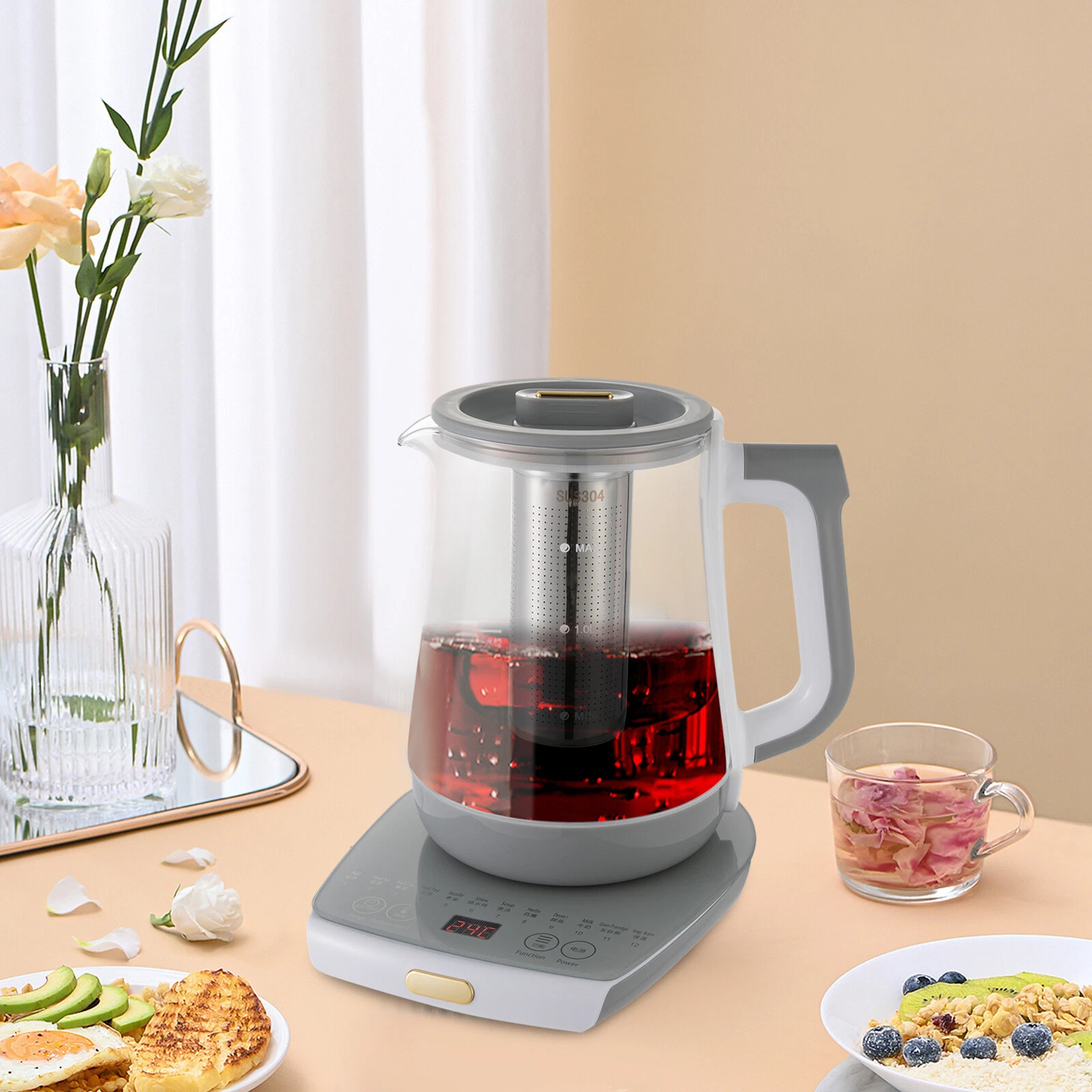 1.8L Anti-dry Electric Tea Kettle W/tea Strainer Electric Hot Water Kettle 800W