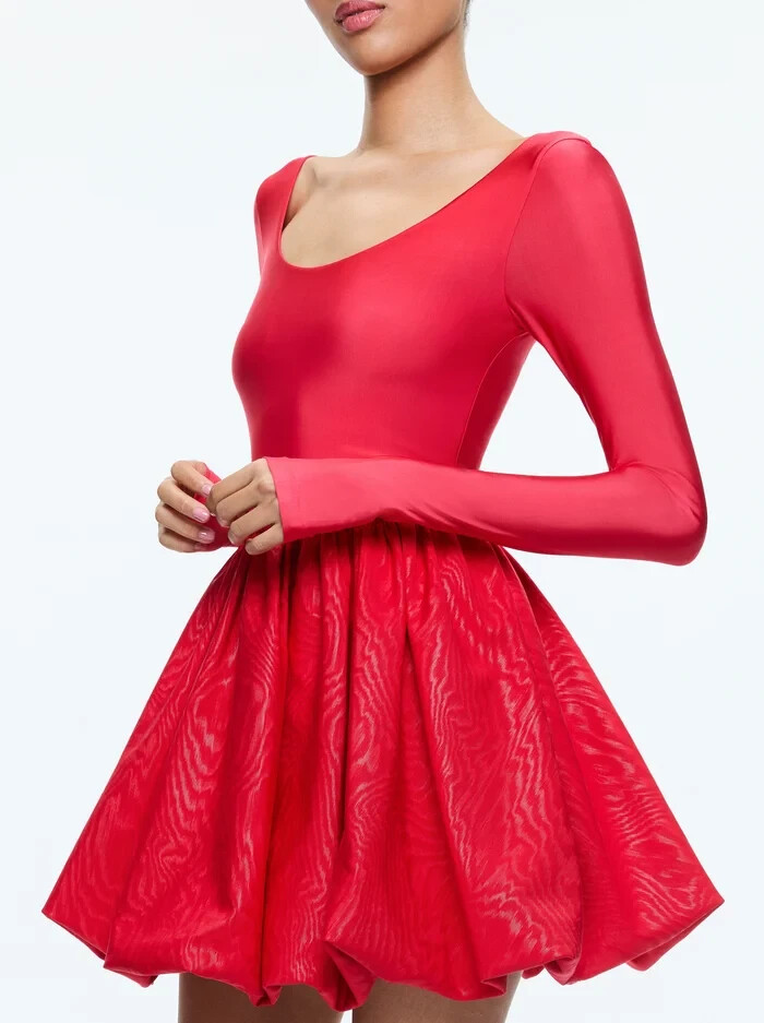 $495 ALICE + OLIVIA "Chara" red bubble hem mini dress - sz 6 | eBay