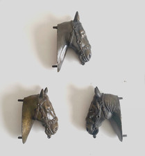 Vintage Cast Metal Horse Bridle Western Cowboy Handle Hook Knob Pony Horses USA