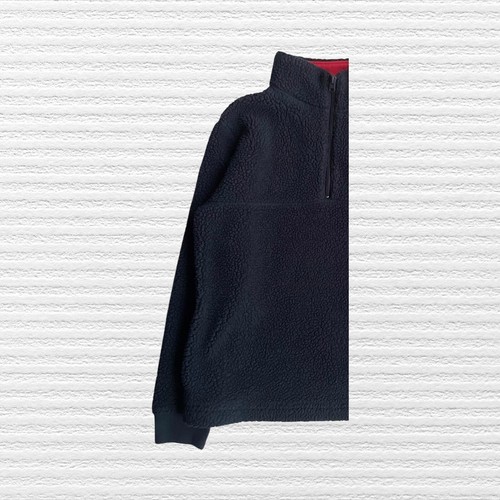Abercrombie Boys Cozy Sherpa Fleece Navy Blue Quarter-Zip Pullover Size 11/12 - Picture 5 of 11