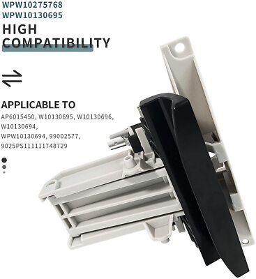 OEM Whirlpool Dishwasher Door Latch – Model WPW10130695 / W10130695 – Fits Many Whirlpool, Maytag, KitchenAid & Kenmore Dishwashers
