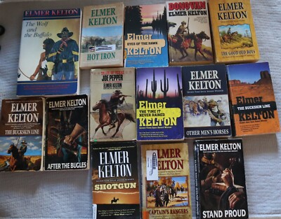 14 Elmer Kelton all paperback book lot western Hot Iron, Shotgun, stand proud +