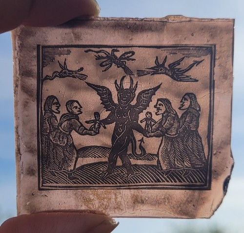 Stained glass Witches & Devil traditional kiln fired piece witches occult satan - Picture 2 of 2