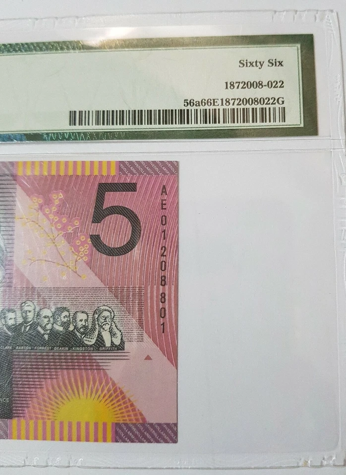 2001 Australia $5 "Commemorative" PMG66 EPQ GEM <P-56a> @Polymer  - Image 4 of 4