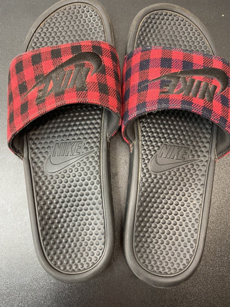 NIKE Sz 14 Benassi JDI SE TXT 1 Slides Black /Red CK0986-002 M120 | eBay