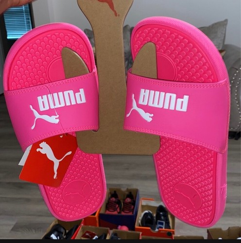 hot pink puma slides