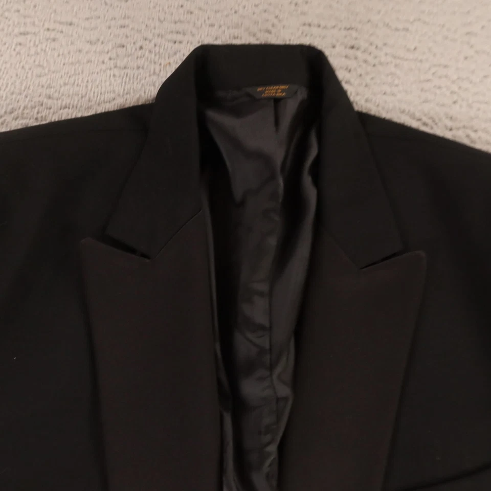 Blazer de Colección Hopsack Chaqueta XL Negro Cuadros 100% Lana Pico Solapa Esmoquin 46R Foto 2 de 4