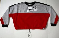 Brand New- Disney Mickey Mouse Adjustable Crop Top Sweatshirt Womens Size L