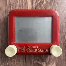 Vintage Red Pocket Etch A Sketch Mini Travel Size Ohio Art VG