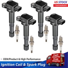 4X Ignition Coils & 4X Spark Plugs for Honda CR-V Accord Element 2.4L UF311