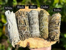 5 Smudge Stick SAMPLER: Black Sage Blue Sage Cedar Sage White Sage Yerba Santa