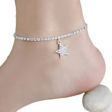 Women's Fashion Jewelry Crystal Star Anklet  Chain  
