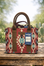 Wrangler Southwestern Tote Bag NWT Dark Red Wine Ruby Aztec Pattern