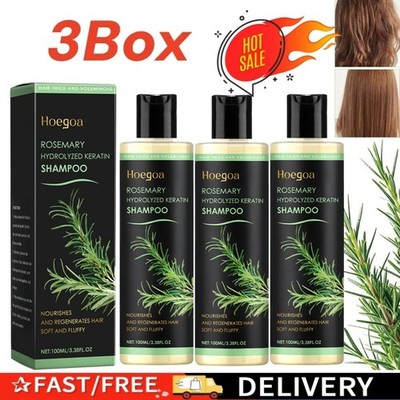 3Stk Bio-Rosmarin-Haarwuchs-Shampoo für Frauen und Männer   natürliche Verdichtu