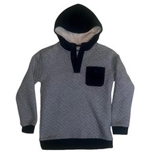 Old Navy Quilted Sherpa Youth XL 14-16 Gray Fleece Lined Hoodie