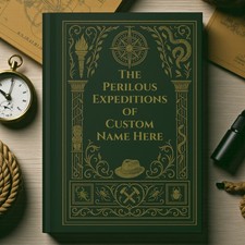 Personalized Adventure Themed Journal - Indiana Jones Type Custom Name notebook