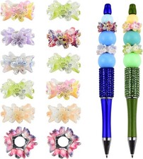 10Pcs Flower Spacer Beads for Beadable Pens Colorful Flower Fancy Focal Beads fo