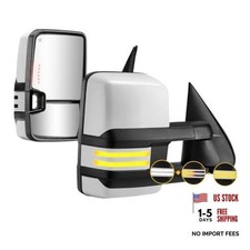 Switchback Towing Mirrors Light Compatible with 2003-2007 Chevy Painted White