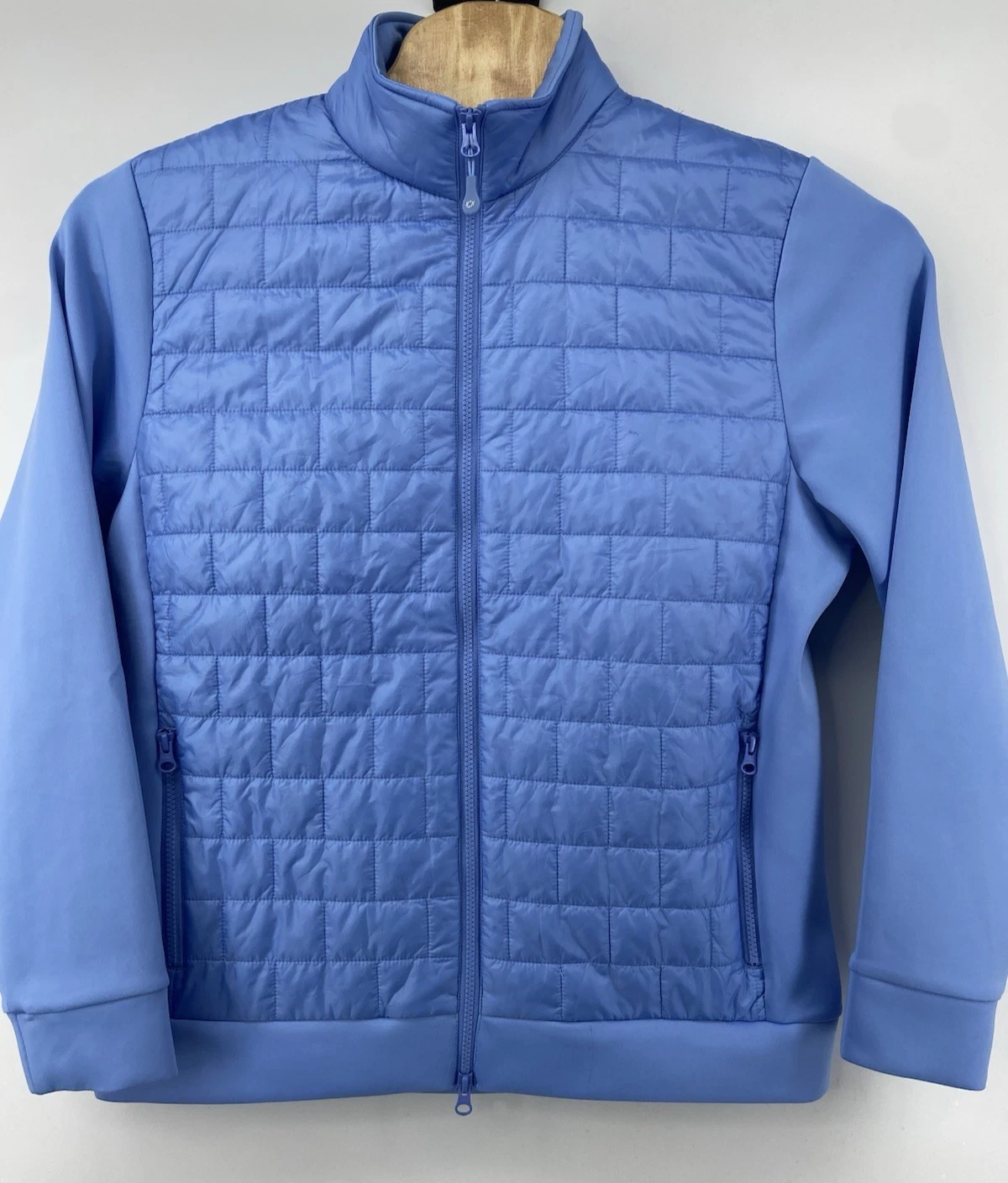 IBKUL Jacket Mens Large Blue Quilted Lightweight Active Hiking Insulated Outdoor