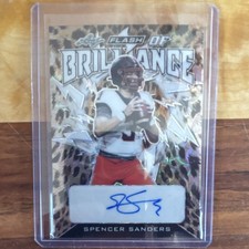 Leaf Flash Spencer Sanders Flash of Brilliance Auto 4/5 FB-SS1 Football Card