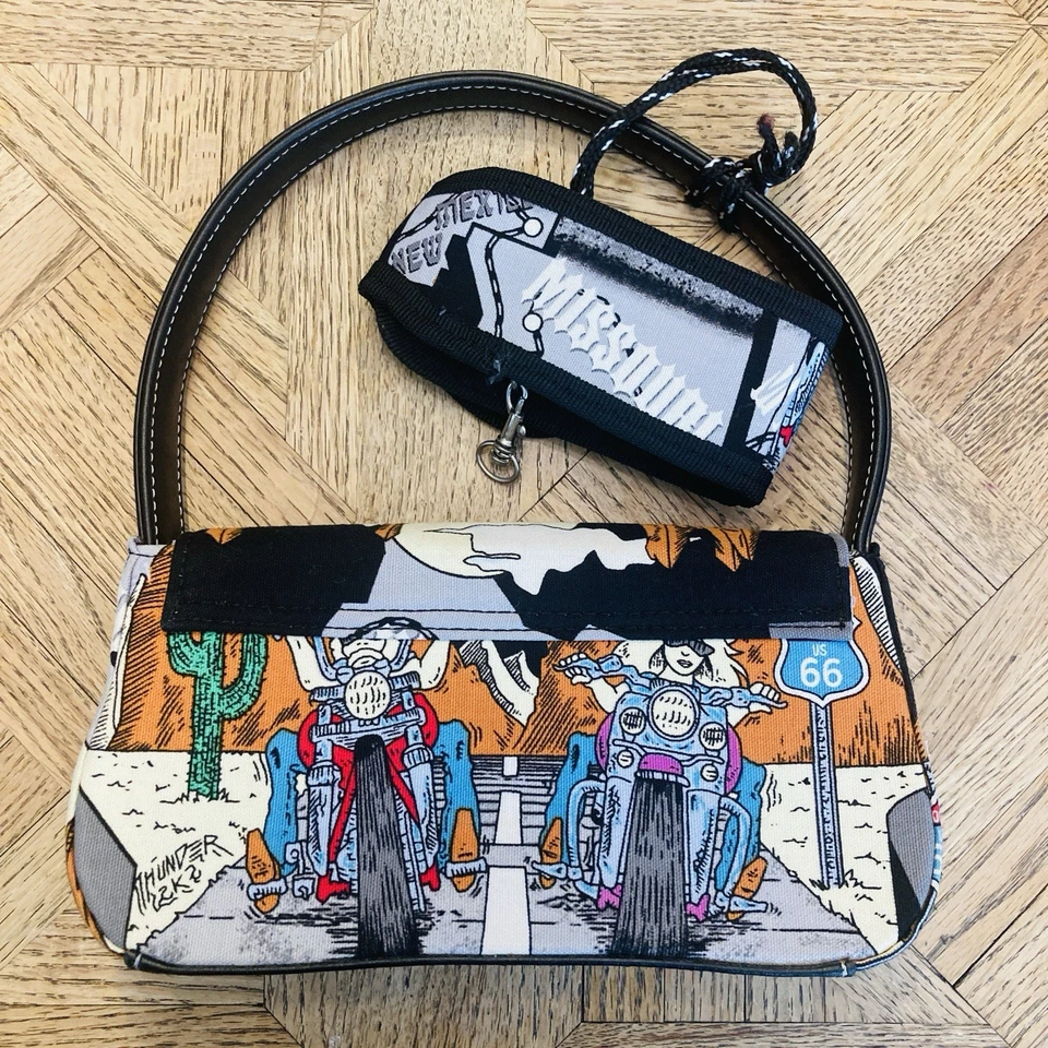 Cartera pequeña para motocicleta Route 66 9"x5"x3", con funda para teléfono Thunder 2K Foto 2 de 4