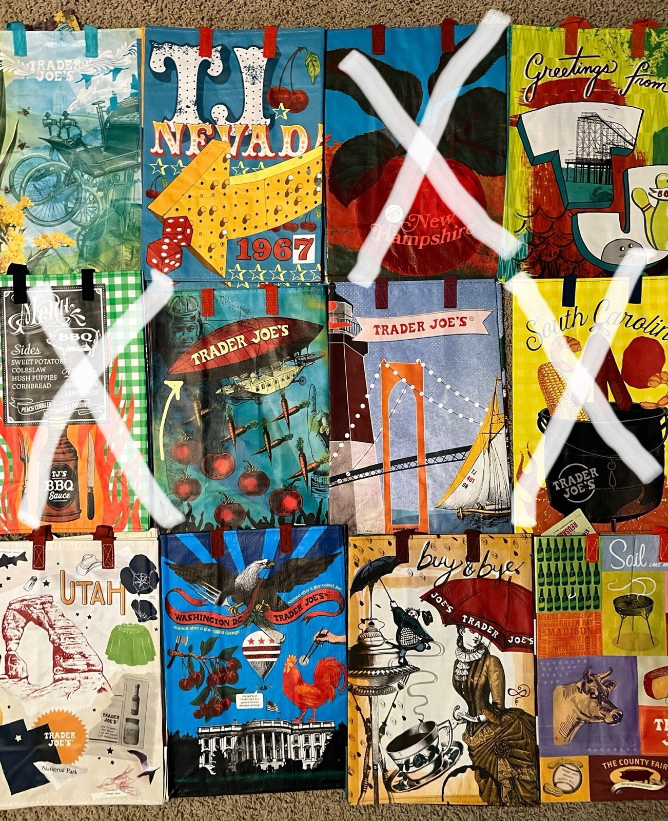 🔥You Pick 3 Trader Joe's Reusable Shopping Grocery Gift Tote Bags NWT! 🛍️