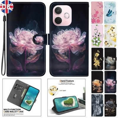 Butterfly Flower Wallet Phone Case for Xiaomi Redmi Note 10 11 12 13 14 15 Pro+