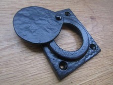cast iron Black antique KEYHOLE cover escutcheon key hole plate covered open Vin