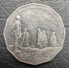 AUSTRALIAN 2005 50 CENT COIN ~  WORLD WAR 1939-1945 REMEMBRANCE COIN 